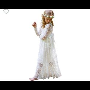 White Lace Flower Girl Dress NWOT sz 10